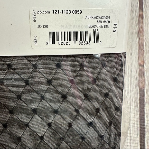 NWT Mixit Black and Gray Diamond pin dot sheet Tights sz S/M dead stock - Picture 6 of 6